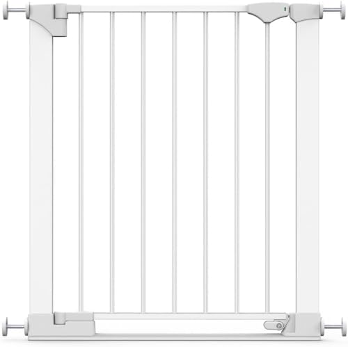 Safetots SafeStep Cancello, Bianco, 68cm - 75cm, Extra Basso Passaggio, Pressione Fit Safety Gate, Cancello per Bambini per Scale, Corridoi e Porte, Facile Installazione