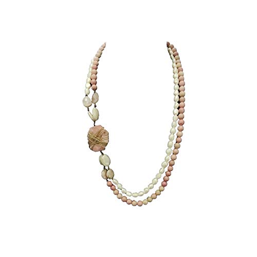 About D'Fit Pink Agates Tumble With Pearls (Pink White)