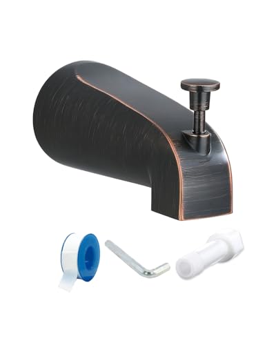 Tub Spout with Diverter Slip On Bathtub Spout Fits 1/2 Copper Tube(5/8 Dia) Bathroom Tub Faucet with PTFE Tape & Hex Wrench Oil Rubbed Bronze
