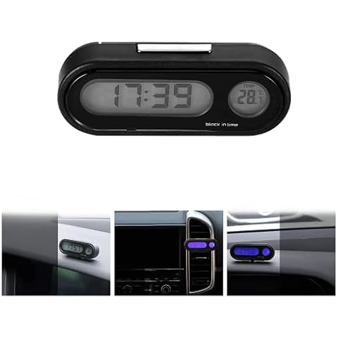 GGHKDD Car Digital Temperature Dashboard Clock,Digital Clock with Vehicles Temperature Gauge,multifunctional LED Backlight, Universal for Cars Cover