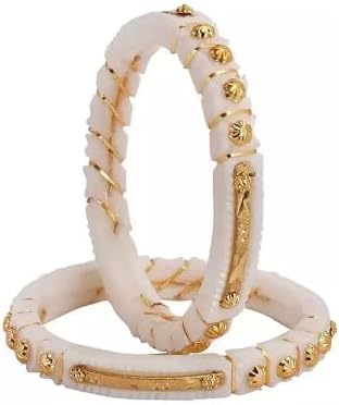 GenericMeenakshi imitation Indian Handicraft White Shakha Pola Fancy Bangles For Women