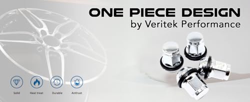 Image of Set of 4 Veritek 12x1.5 Chrome Radius Ball Seat OEM Factory with Removeable Washer Style 1.40 Lug Nuts for Honda Acura Steel Wheels Hubcaps VPE-1907WR4
