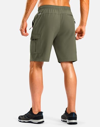 Image of Pudolla Men's Hiking Cargo Shorts with 5 Pockets Lightweight Casual Shorts
