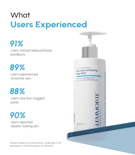 Image of Microclear 2% Salicylic Acid Body Wash for Body Acne, Back Acne, Bumpy & Strawberry Skin - Exfoliating Niacinamide and Tea Tree Cleanser for Oily Skin, Men and Women, 300 ml