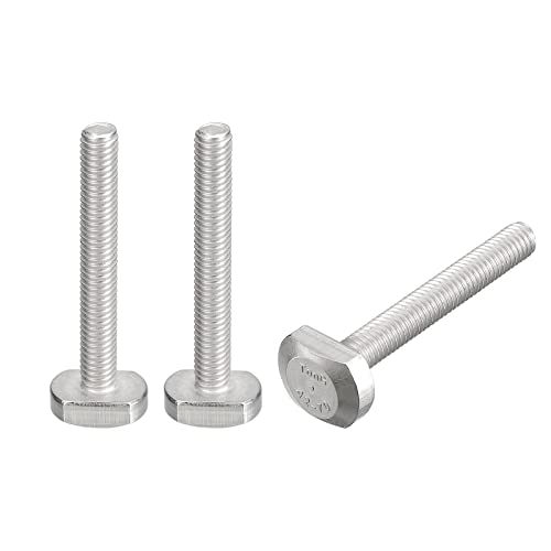 uxcell T-Slot Bolts, 3pcs M6x45mm T Slot Drop-in Stud Sliding Bolts 304 Stainless Steel T Shape Screws for T Track