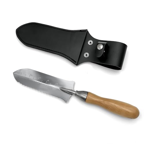 O'Shine 178 mm Hori-Hori Gartenmesser, Unkraut jäten, Gartenarbeit, Graben, Lockern, Pflanzen, Umpflanzen, Landschaftsgestaltung, Klinge aus rostfreiem Stahl mit Scheide aus synthetischem PVC