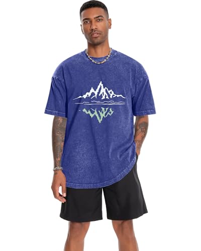 Image of Oversized Tshirts for Men Short Sleeve Vintage Washed Basic Loose Tees 2026