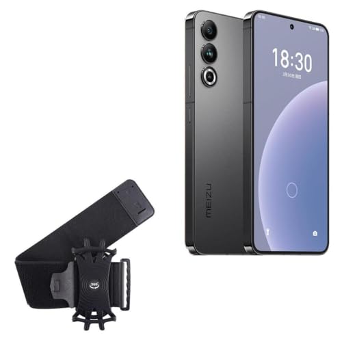 BoxWave Holster Compatible with Meizu 20 - ActiveStretch Sport Armband, Adjustable Armband for Workout and Running - Jet Black
