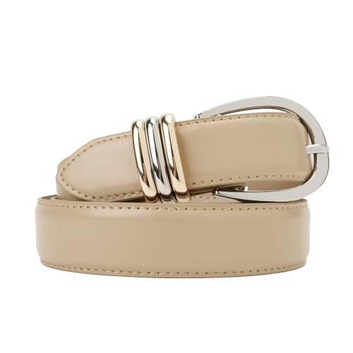 Genuine Leather Belts for Women, Fashion Womens Belts for Jeans Pants Dresses Work Casual Womens Belt