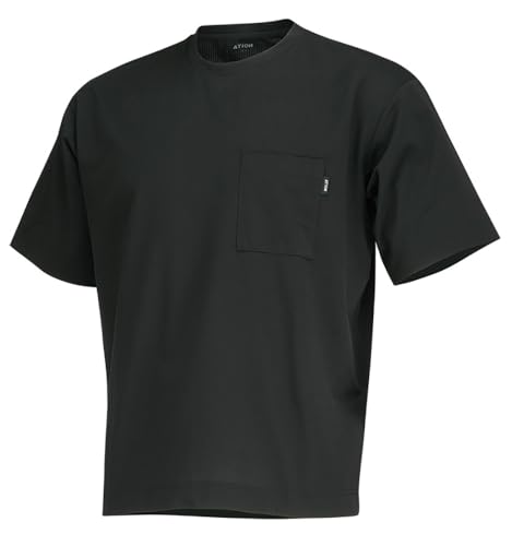 ATION(�G�[�V��-��)��ƕ� �ėp T�V���c �z������ �X�g���b�` �ʋC AIR FEEL TECH �����N���[ 8758 �u���b�N L