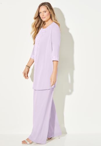 Catherines Women's Plus Size 3-Piece Lace Gala Pant Suit3