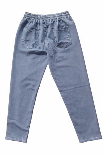 Image of Men's Denim Lower (Track Pants - Soft Fabric with Elastic Waist, Cotton Twill, Casual Wear, Regular Fit, Full Length for Gym, Exercise, Yoga)