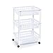 Acan Tradineur - Carro verdulero Blanco con Ruedas 3 cestas 40 x 30 x 61,5 cm Carrito portaobjetos estantes Multiusos para organizar los Espacios domésticos, Ideal para baño, Cocina, Sala y Garaje