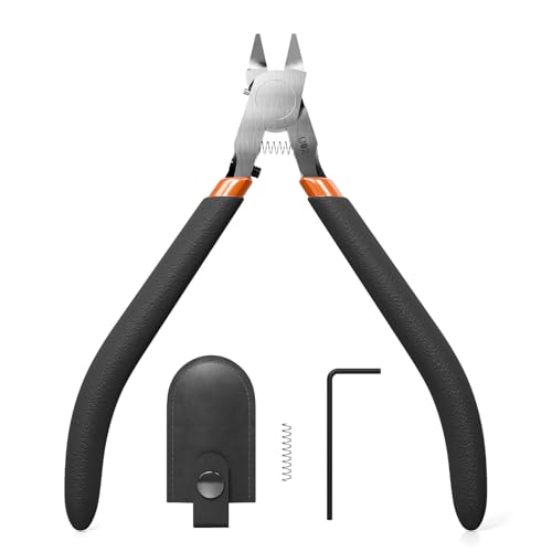 Model Nippers with Ultra-thin Single Edge, Uleey 4.9 inch Sprue Cutter for Professionals to Build Gundam Model, U02 Model Cippers for Plastic Model Repairing and Fixing and 3D Prints (Black)