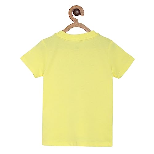 Image of miniklub Baby Crew Neck Short Sleeve Knitted Cotton T-Shirt (Yellow Color)