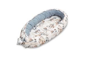 Sensillo Babynest Drachen Jeans Blau 80x45