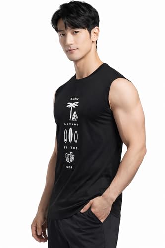 Image of JUGULAR Tank Tops Sleeveless T-Shirt for Men Gym Wear Vest Printed Stylish Round Neck Running for Sports Workout Fitness & Casual or Beach Wear