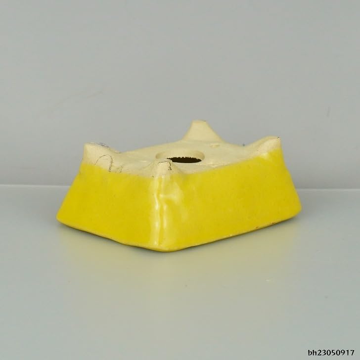 Amazon.co.jp: 盆栽鉢 ゆうき祥石 小鉢 長辺 約7.5cm 長方鉢 黄釉 釉薬