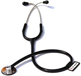 Dr. Head Single Care Aluminum Stethoscope For Doctors, Nurse, Hospital and Medical Student Cardiology Stethoscope (BLACK)