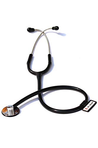 Dr. Head Single Care Aluminum Stethoscope For Doctors, Nurse, Hospital and Medical Student Cardiology Stethoscope (BLACK)