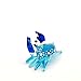 ZOOCRAFT Blown Glass Blue Crab Figurine Handmade Miniature Ornament Aquarium Marine Collection