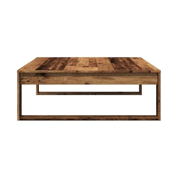 Table basse vieux bois 100x100x35 cm bois d ingénierie
