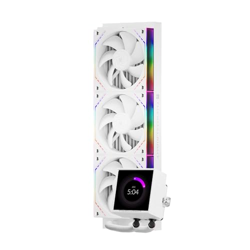 Thermalright Peerless Vision 360 ARGB White CPU Aio Cooler PC 360 Specification Water Cooler System 3.95IPS LCD Screen with 480x480 Resolution for AM4/AM5;Intel 1700/1851 3 Wireless Splicing Fans