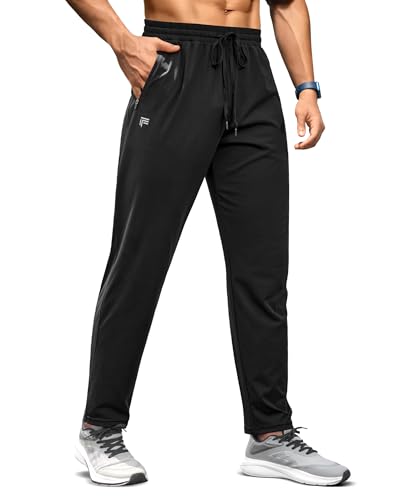 Mens Sweatpants Lightweight with Zipper Pockets Quick Dry Running Joggers Track Pants for Casual Gym Workout