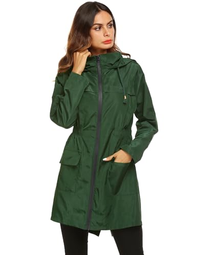 Lomon Women Waterproof Lightweight Rain Jacket Active Outdoor Hooded Raincoat