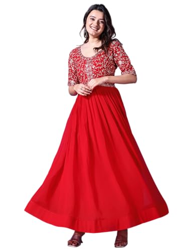 Image of Fashion Basket Georgette Embroidered Anarkali Dress for Women