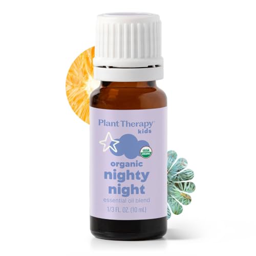 Image of Plant Therapy Kids Organic Nighty Night Essential Oil Blend for Sleep, 10 mL (1/3 oz), 100% Pure, Undiluted, USDA Certified Organic, Encourages a Good Night's Rest