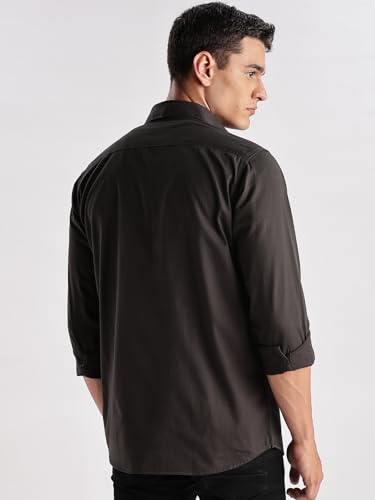 Image of Adro Cargo Shirt for Men with Double Pocket | 100% Cotton | Full Sleeve | Regular Fit