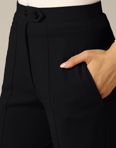 Image of SIRIL Women's Polyester Solid Regular Fit Trouser Pant for Office, College & Events Formal Casual Daily Use