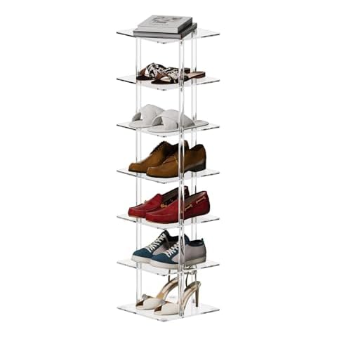 Aquiver Acrylic 7-Tier Vertical Shoe Rack Cover