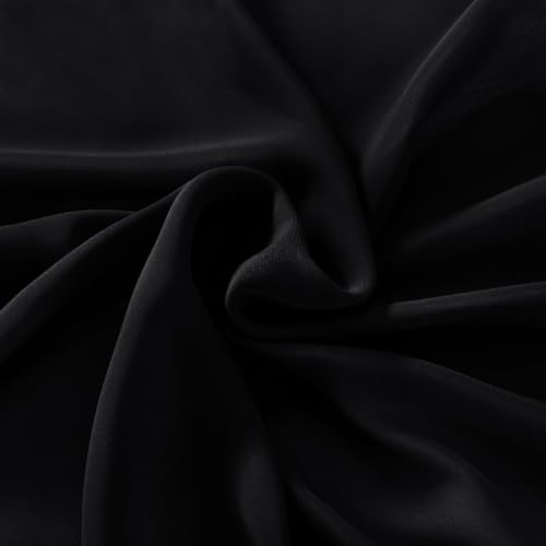 Image of MLMC Black Chiffon Fabric by The Yard Pre-Cut Sheer Chiffon Arch Fabric 10 Yards Airy Continuous Draping Panels 60 inch Wide for Wedding Backdrop Craft Ceiling Decor