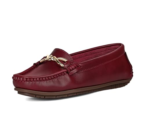 Image of LOUIS STITCH Women's Premium Slip-On Loafers with Buckle | Elegant Solid Slip-On Comfort Shoes for Casual and Formal Wear | Slip-On Loafer Shoes for Women | LSLD-BLR-HS02
