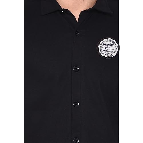 Image of Geum Men's Short Sleeves Spread Shirt Black XL