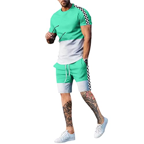 Ensemble d'été 2 pièces homme t-shirt short survêtement de sport léger 4XL