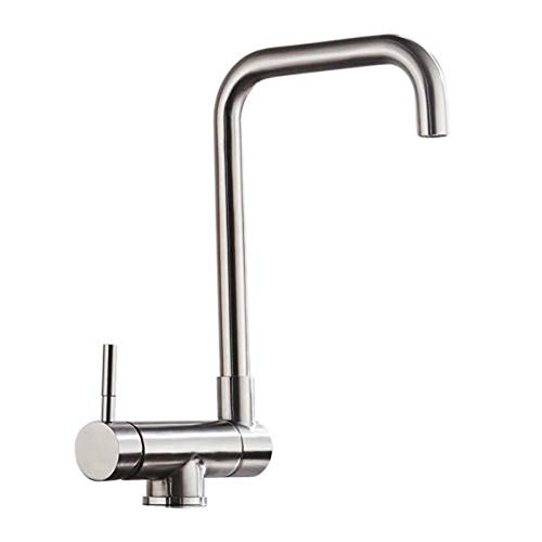 Grifos de cocina abatibles en acero inoxidable 304 para fregaderos bajo ventana