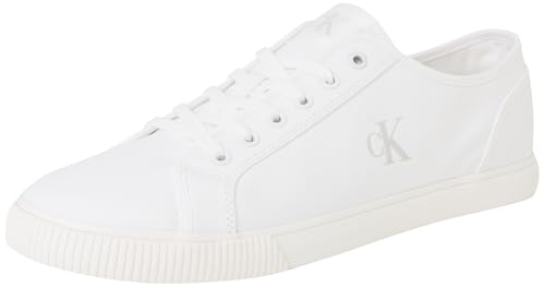 Calvin Klein Ess Vulc Low MG Canvas Ym0Ym01209, Basso Top Uomo, White (Triple Bright White), 45 EU