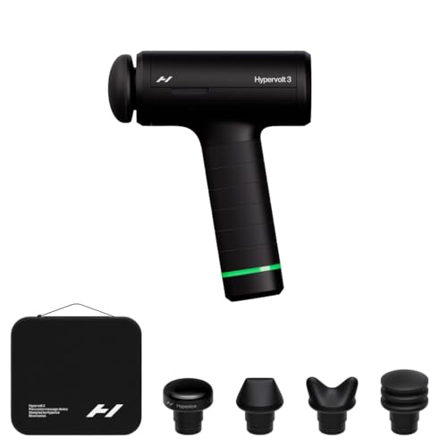 Image of Hyperice Hypervolt 3 - QuietGlide Technology Handheld Percussion Massage Gun | 5 Speeds, 5 Interchangeable Heads | Helps Relieve Sore Muscles, Improve Mobility and Speed Up Recovery