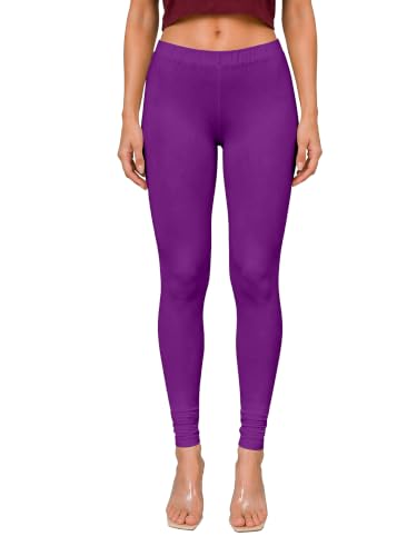 Image of TRENDMALLS Women's Microfiber Elastane Stretch Soft Churidar Length Leggings with Ultrasoft Waistband