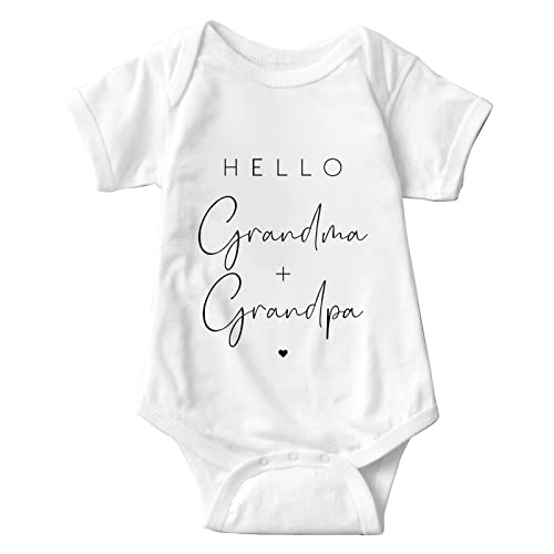 Pregnancy Announcement Hello Grandma Grandpa Bodysuit
