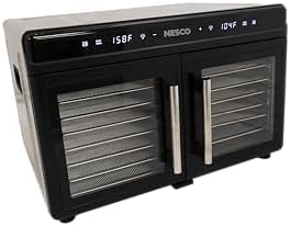 NESCO FD-16DZD Dual-Zone Food Dehydrator – 16 Stainless Steel Trays, Independent Temp & Timer, Keep Warm, Inner Light, Jerky, Fruit, Herbs, 1200W