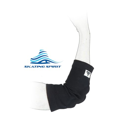 SKATINGSPIRIT Gel Elbow Pads (1 Pair) - Cushion and Protect Elbow Joint for Dancing Figure Skating Gymnastic, Youth and Adult (Black, Medium)