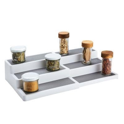 Lakeland 3-Tier Mini Expandable Shelf Extends from 24 to 44.5cm Wide Non-Slip Surface