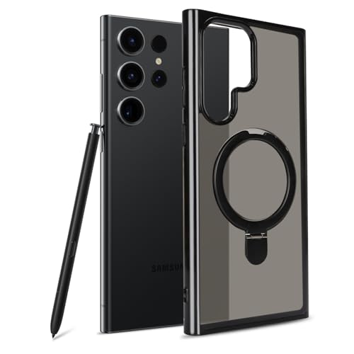 Image of Cavor for Samsung Galaxy S23 Ultra Case, Compatible with Magsafe, Black | Galaxy S23 Ultra Phone Case with Stand Magnetic, Shockproof Slim Protective Cases for Women Men