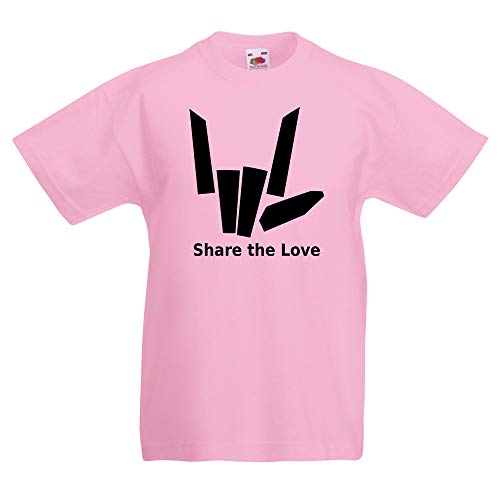 Doodleman Share The Love - Camiseta para niños, Unisex Rosa Rosa Claro 3-4 Años