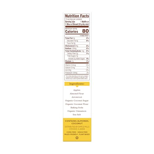 Image of Simple Mills Almond Flour Apple Cinnamon Muffin Mix, 1pk, 9oz | Gluten Free, Grain Free, Paleo Baking Mix, Makes Muffins Or Bread, Non-GMO, No Artificial Ingredients