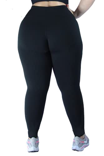 Kit 2 Legging LegBrasil Plus Size Suplex Poliamida Power Cós Alto (preto - azul G2)